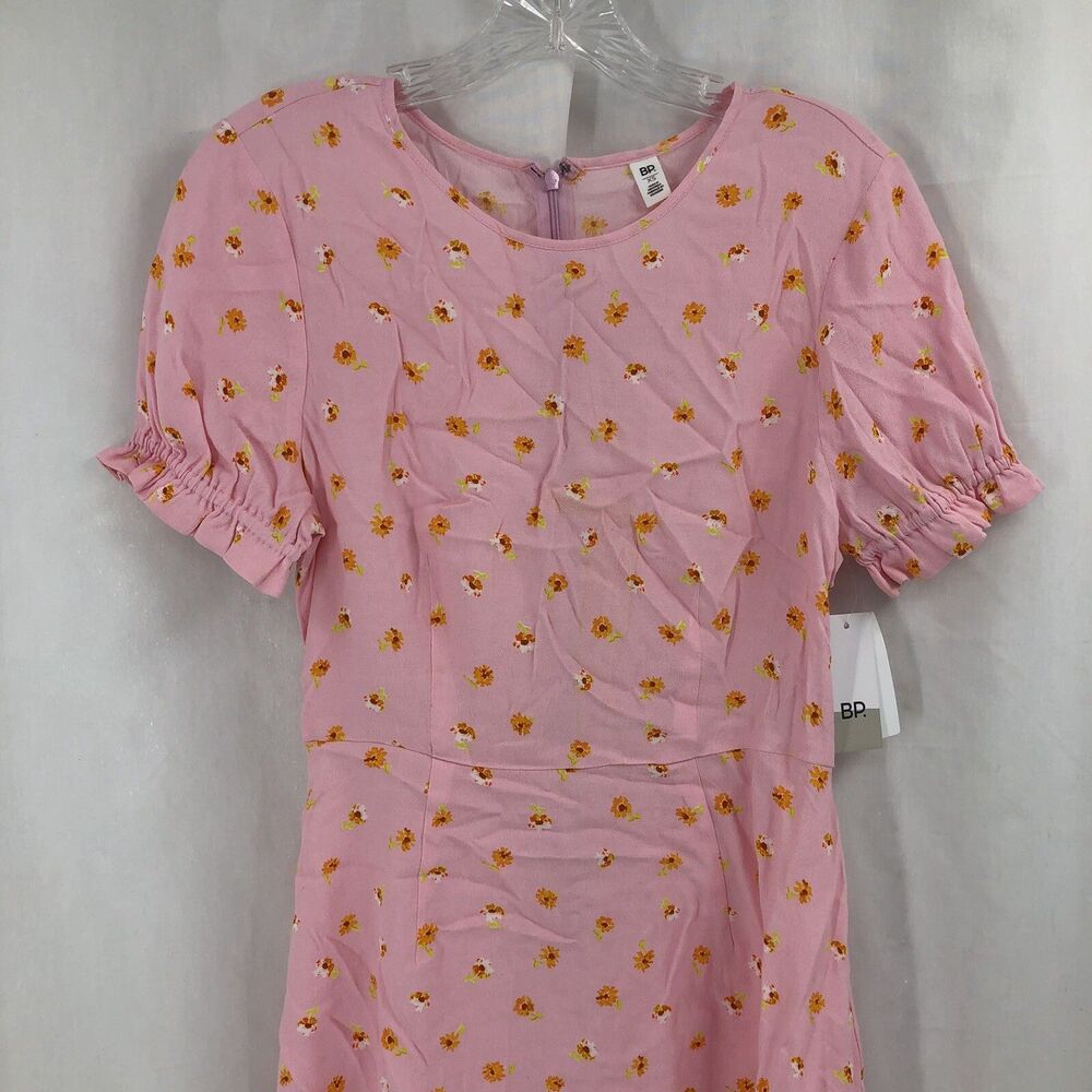 BP. Floral Print Flutter Sleeve Skater Dress Pink Tossed Ditsy BP449069MI XS NWT